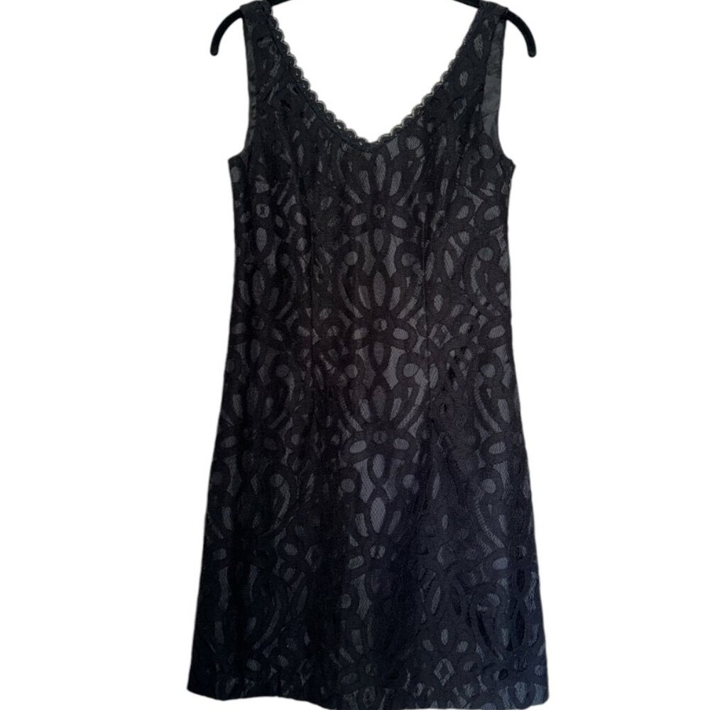 Scarlett Nite Black Evening/Cocktail Dress Lace V Neck size 6